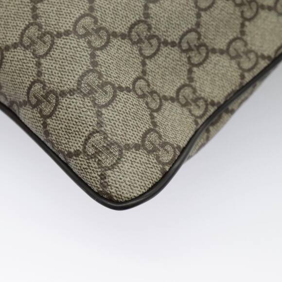 GUCCI GG Supreme Shoulder Bag Pvc Leather Beige Brown Silver - Picture 14 of 16